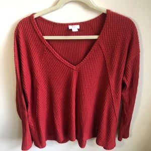 Burnt orange waffle top